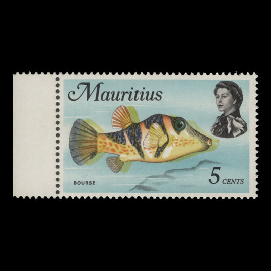 Mauritius 1972 (Variety) 5c Bourse with yellow shift