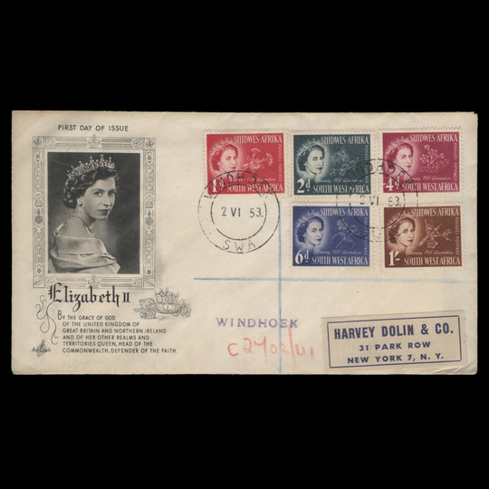 South West Africa 1953 (FDC) Coronation, WINDHOEK