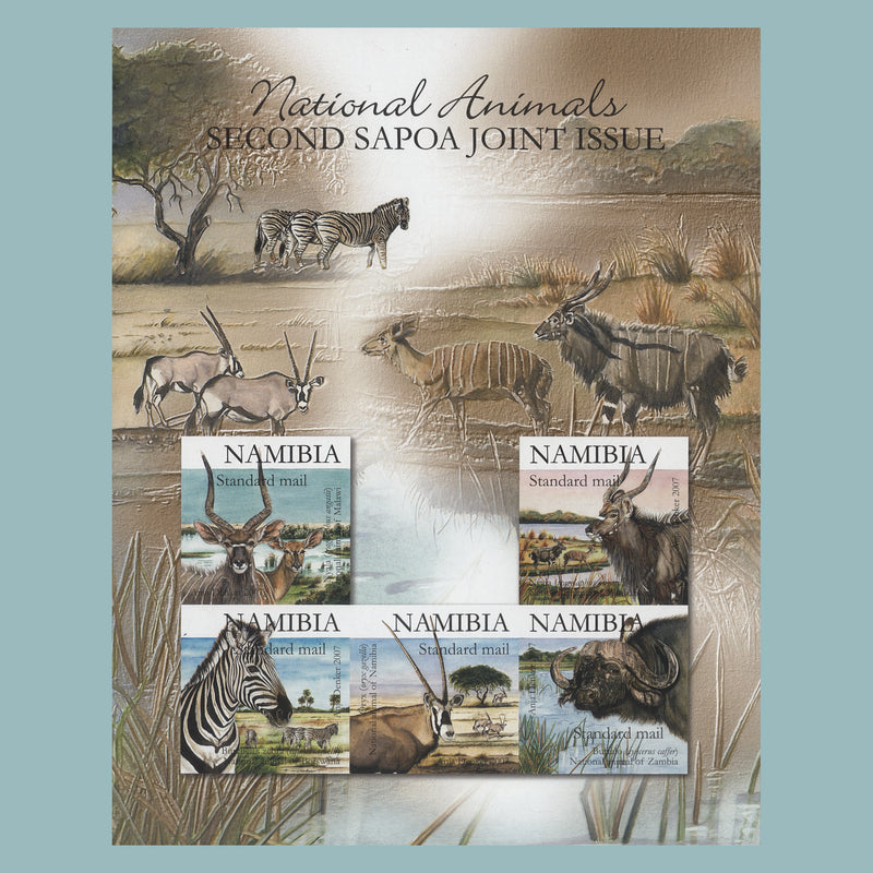 Namibia 2007 Animals/SAPOA joint issue imperf miniature sheetlet
