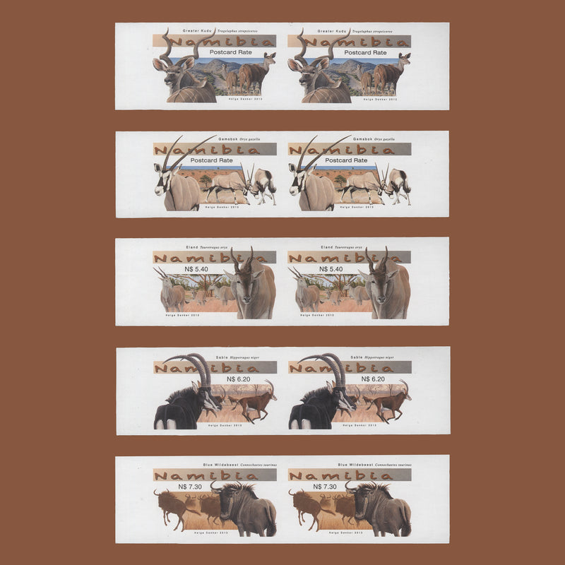 Namibia 2013 (Variety) Large Antelopes imperf pairs