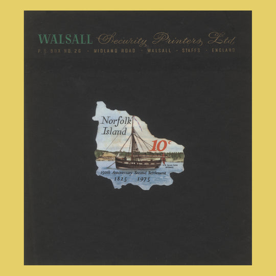 Norfolk Island 1975 Second Settlement Anniversary hand-cut proofs on presentation cards