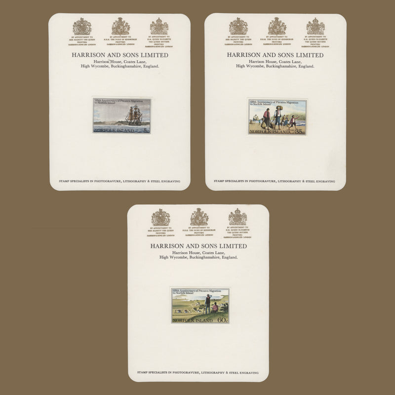 Norfolk Island 1981 Pitcairn Migration Anniversary imperforate proofs