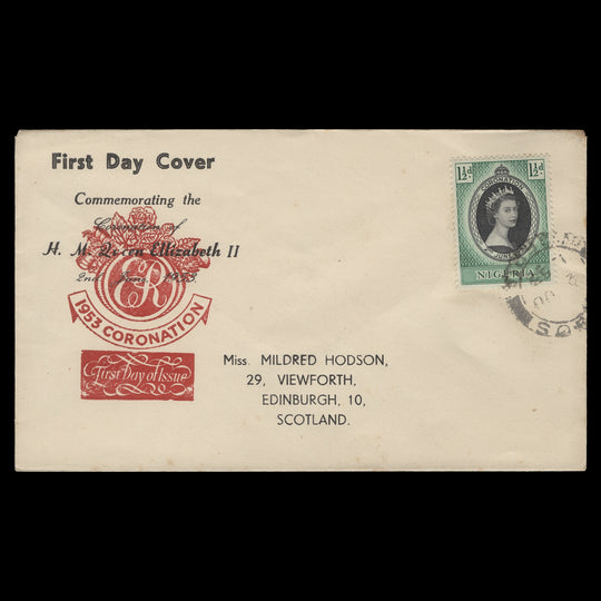 Nigeria 1953 (FDC) 1½d Coronation, LAGOS