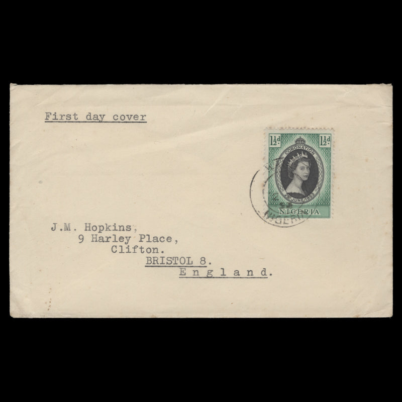 Nigeria 1953 (FDC) 1½d Coronation, KATU