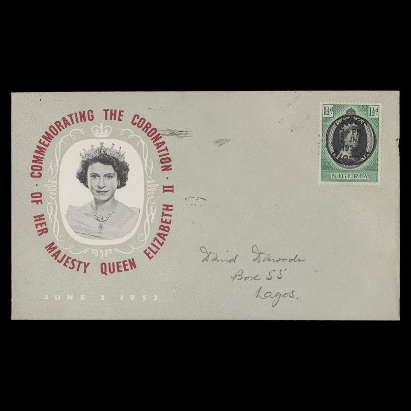 Nigeria 1953 (FDC) 1½d Coronation, LAGOS