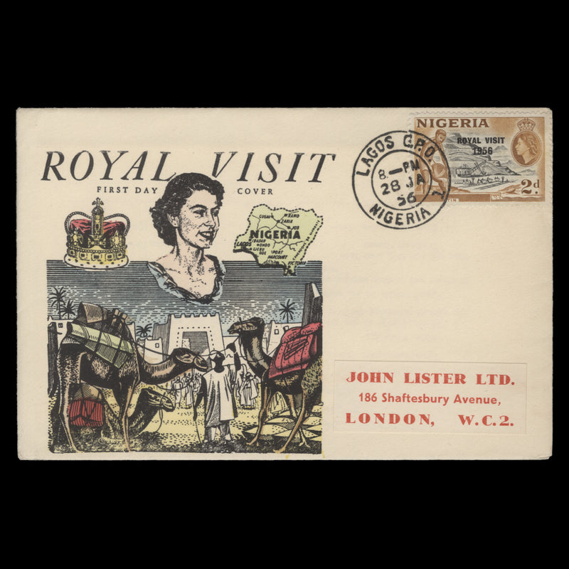 Nigeria 1956 Royal Visit first day cover, LAGOS