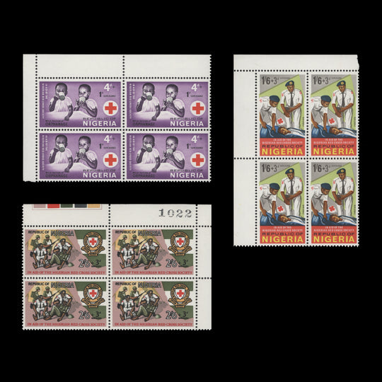 Nigeria 1966 (MNH) Red Cross blocks