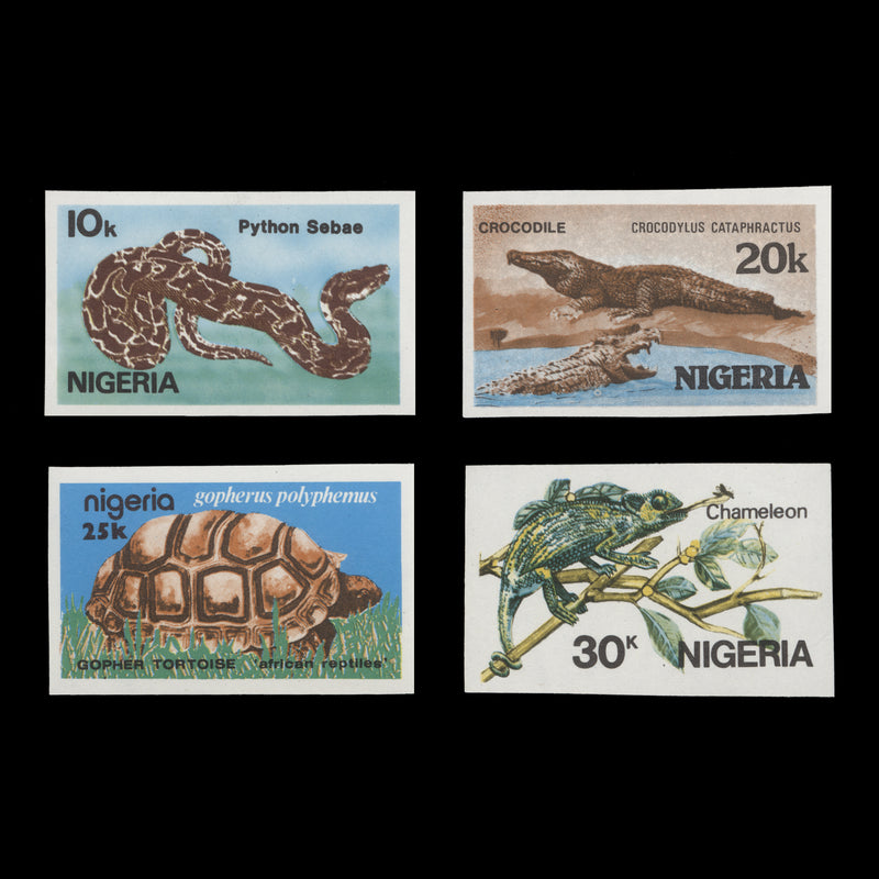 Nigeria 1986 (Variety) Reptiles imperf singles