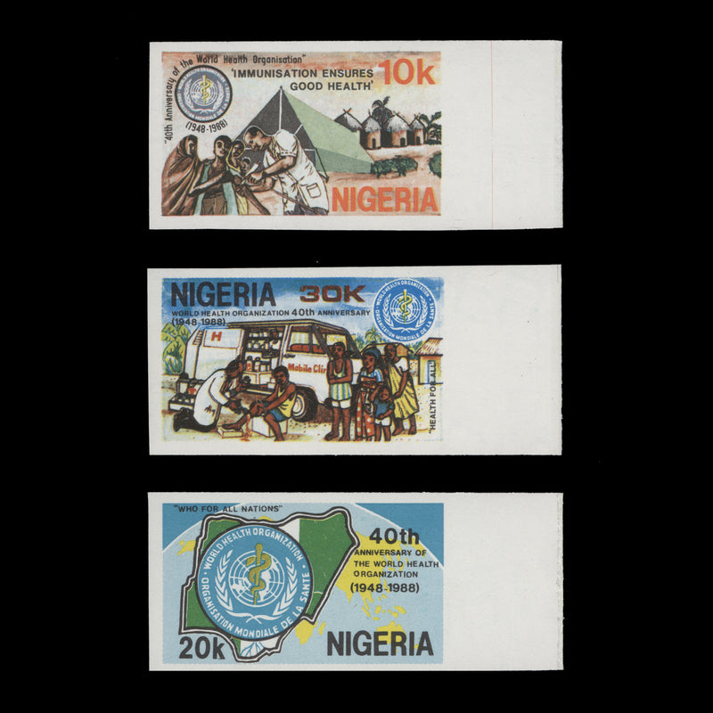 Nigeria 1988 (Variety) WHO Anniversary imperf singles