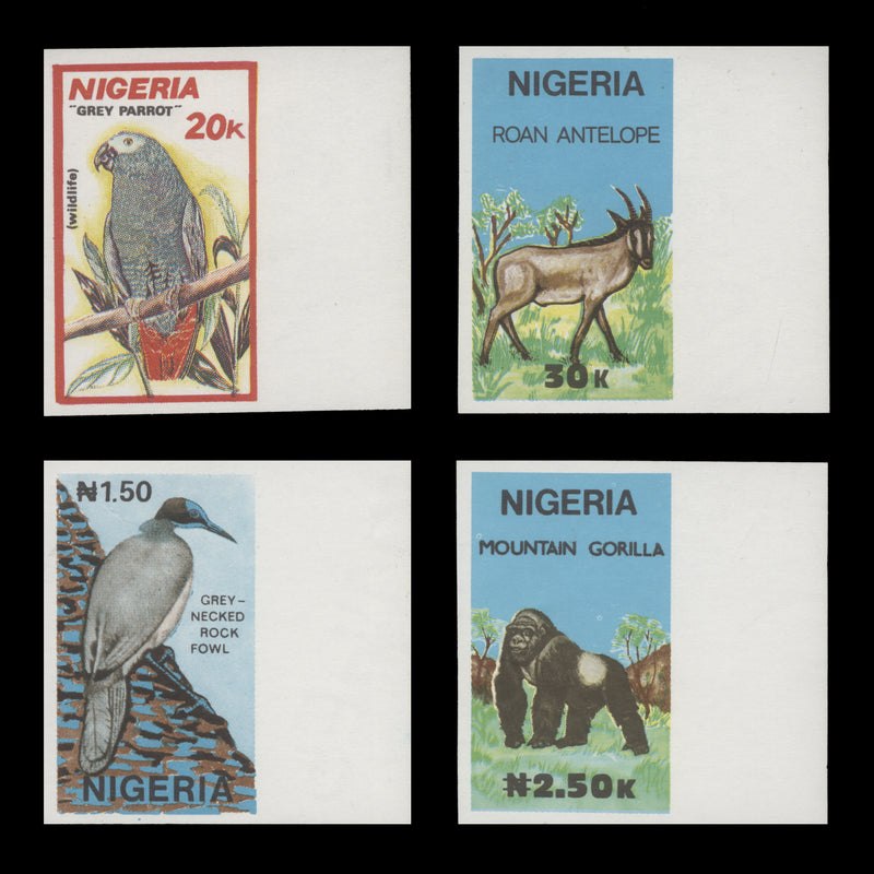 Nigeria 1990 (Variety) Wildlife imperforate singles