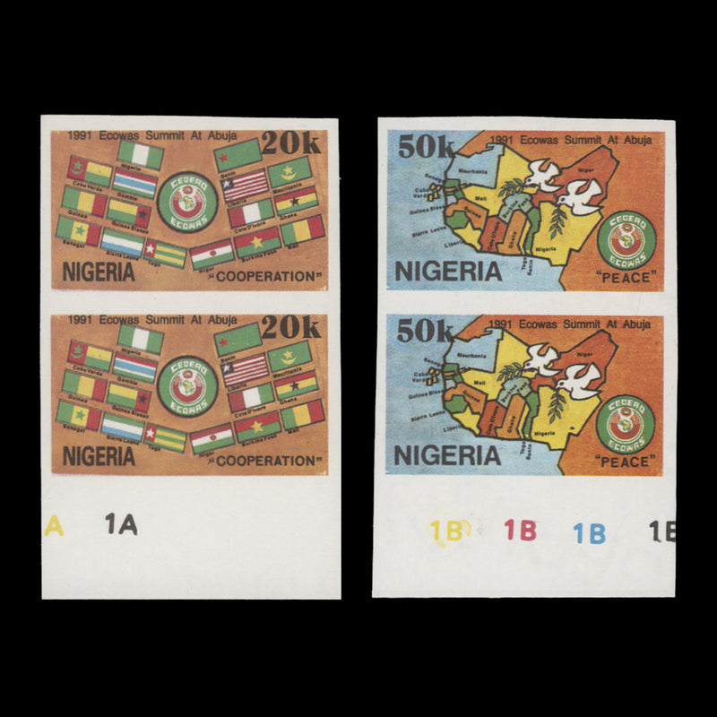Nigeria 1991 (Variety) ECOWAS Summit, Abuja imperf pairs
