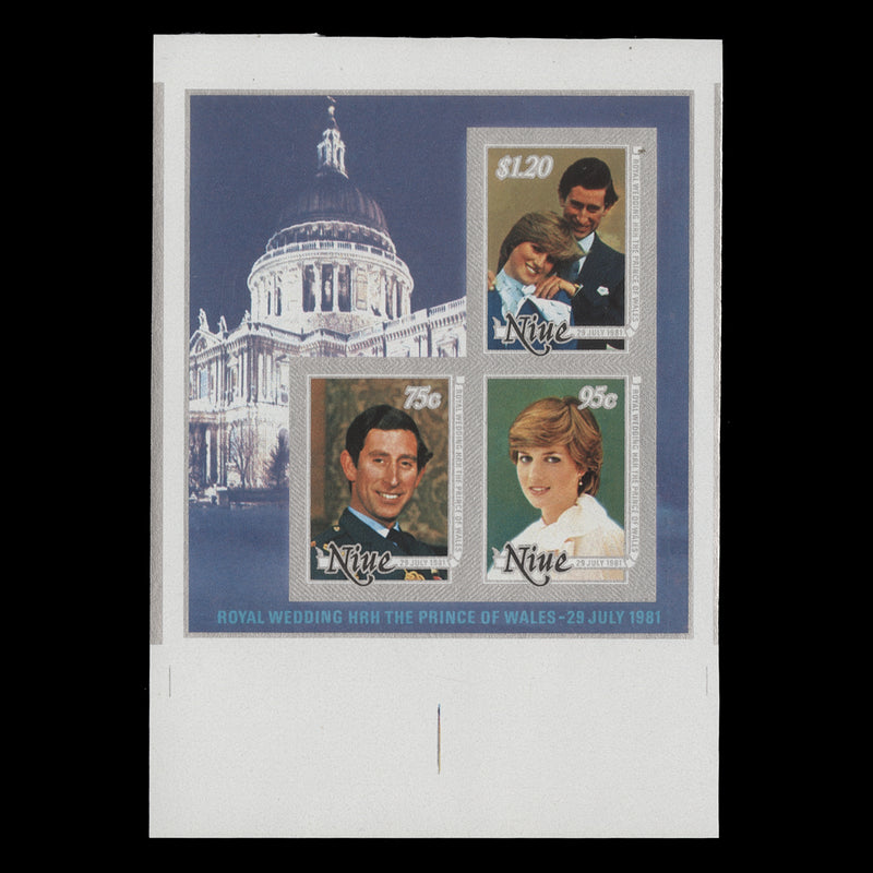 Niue 1981 Royal Wedding imperf proof miniature sheet