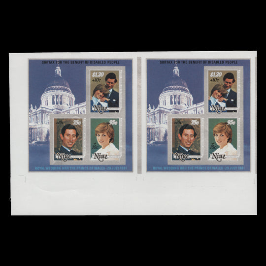 Niue 1981 Year of the Disabled imperf proof miniature sheet pair