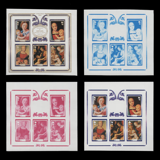 Niue 1983 Christmas miniature sheet progressive proofs
