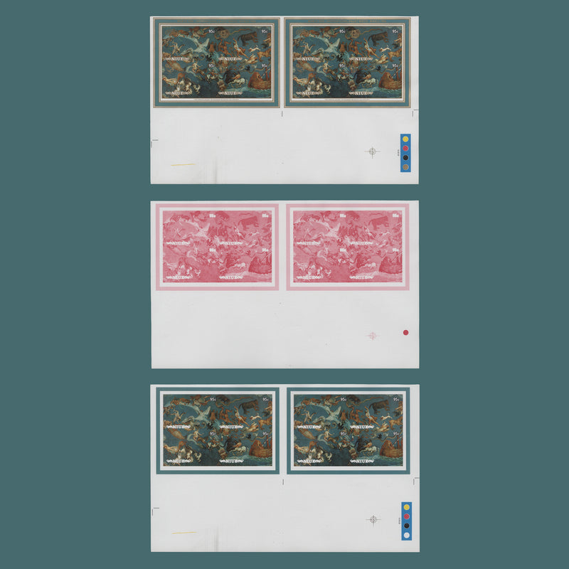 Niue 1986 Appearance of Haley's Comet miniature sheet progressive proofs