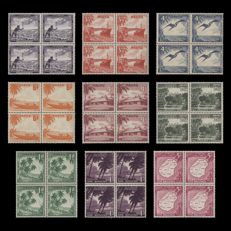 Nauru 1954 (MNH) Definitives blocks