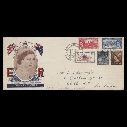New Zealand 1953 Coronation day flight cover, WELLINGTON