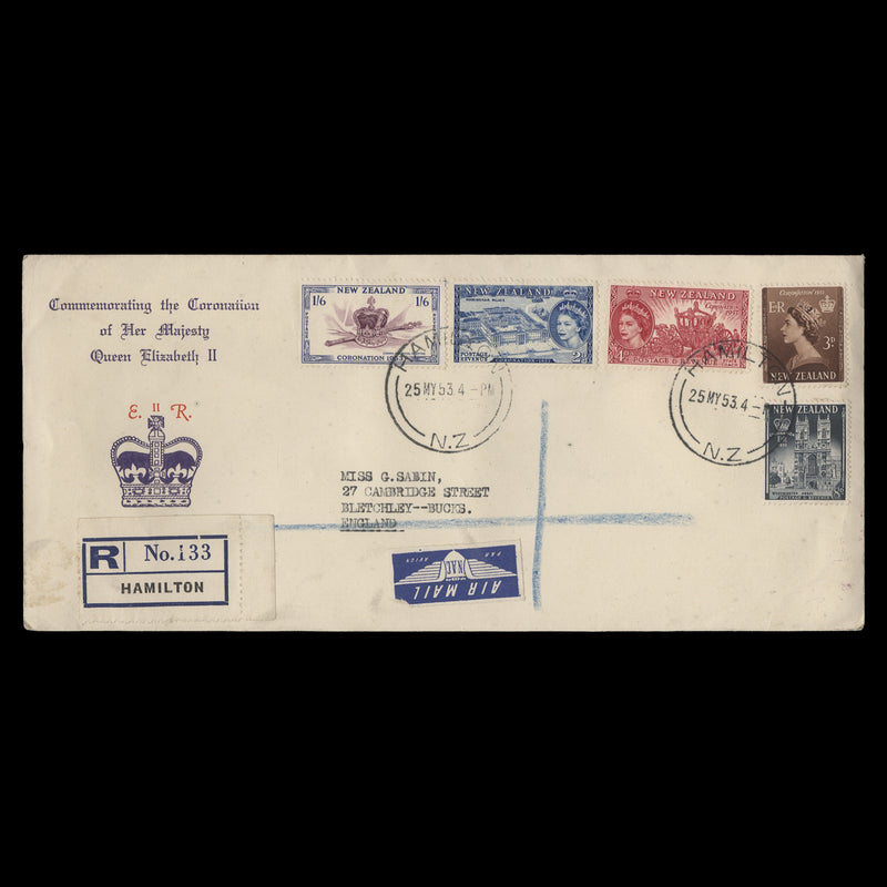 New Zealand 1953 Coronation first day cover, HAMILTON