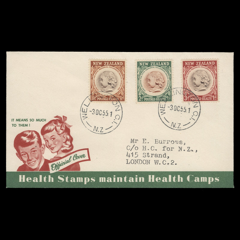 New Zealand 1955 Children's Health Camps first day cover, WELLINGTON