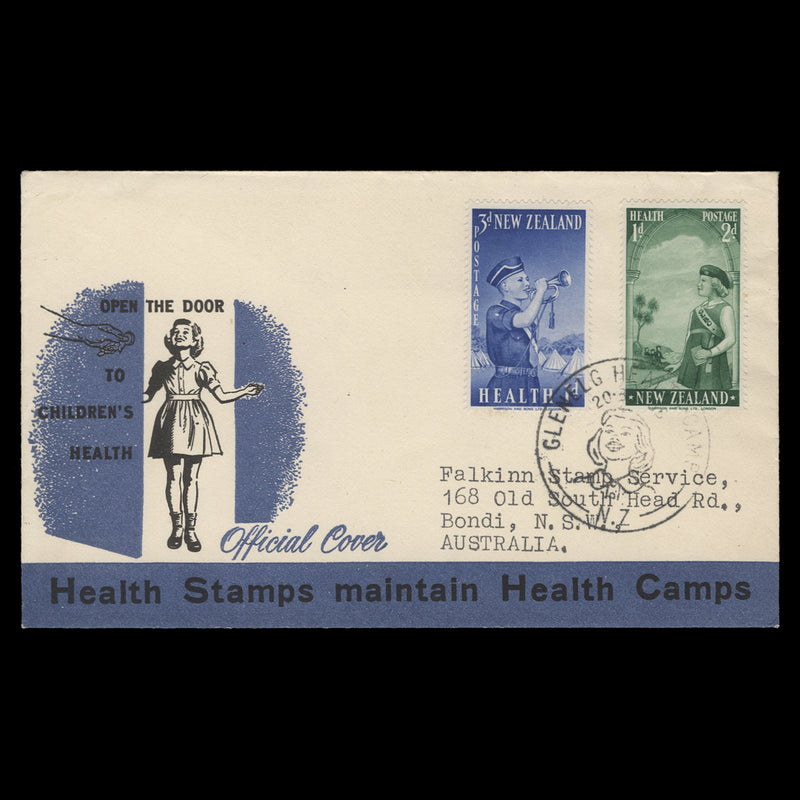 New Zealand 1958 Brigade Children first day cover, GLENELG HEALTH CAMP