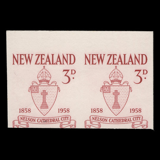 New Zealand 1958 City of Nelson Centenary imperf proof pair