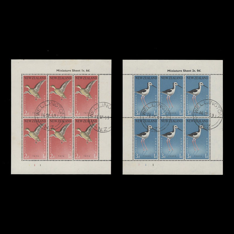 New Zealand 1959 (Used) Birds miniature sheets