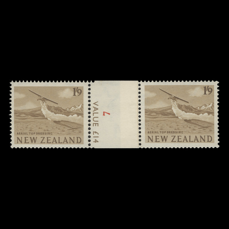New Zealand 1960 (MNH) 1s9d Aerial Topdressing coil join pair