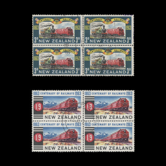 New Zealand 1963 (Used) Railway Centenary blocks