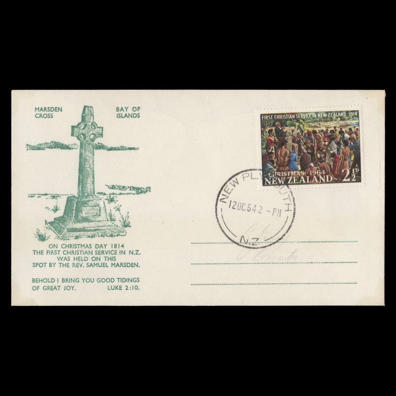 New Zealand 1964 (FDC) 2½d Christmas, NEW PLYMOUYH