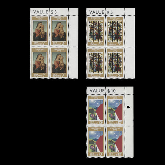 New Zealand 1973 (MNH) Christmas sheet value blocks