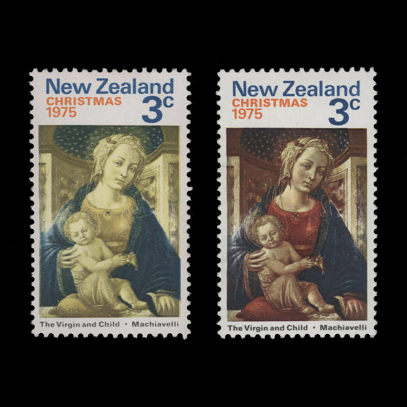 New Zealand 1975 (Error) 3c Christmas missing magenta