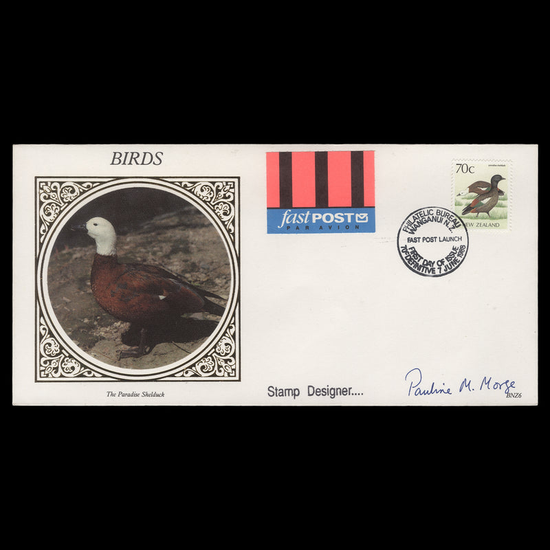 New Zealand 1988 70c Paradise Shelduck first day cover signed by designer