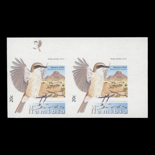 Namibia 2012 (Variety) 20c Herero Chat imperforate pair