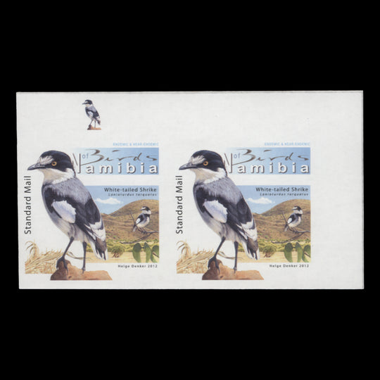 Namibia 2012 (Variety) Standard Mail White-Tailed Shrike imperforate pair