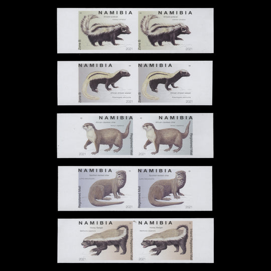 Namibia 2021 (Variety) Mustelids imperforate pairs