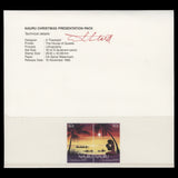 Nauru 1985 Christmas presentation pack signed by Tony Theobald