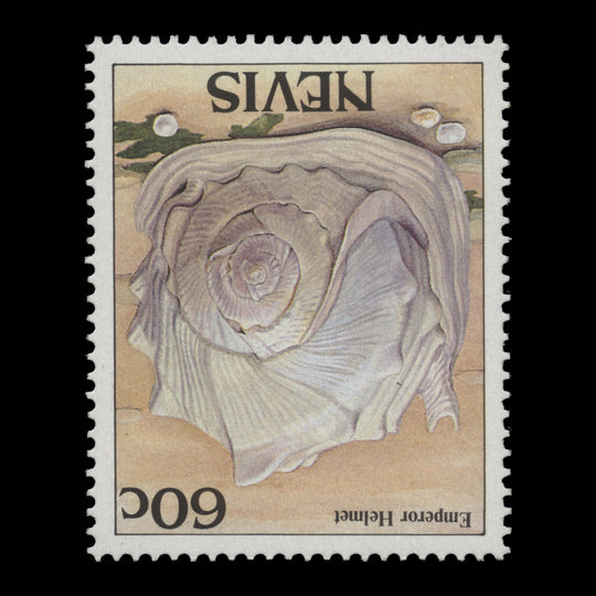 Nevis 1988 (Variety) 60c Emperor Helmet with inverted watermark