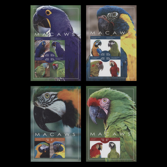 Nevis 2014 (Variety) Macaws imperforate miniature sheets