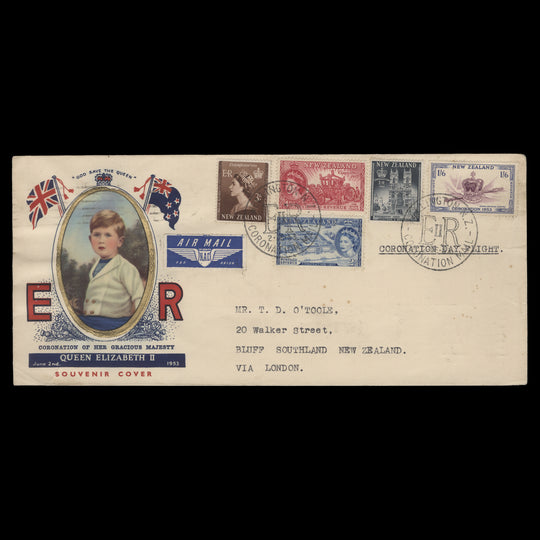 New Zealand 1953 Coronation day flight cover, WELLINGTON