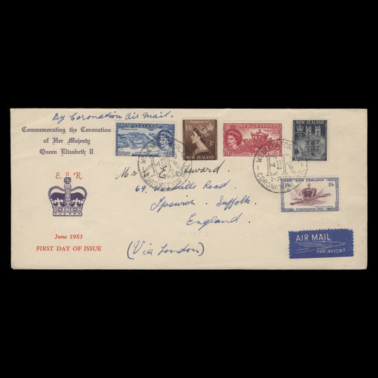 New Zealand 1953 Coronation day flight cover, WELLINGTON