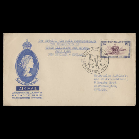 New Zealand 1953 Coronation day flight cover, WELLINGTON