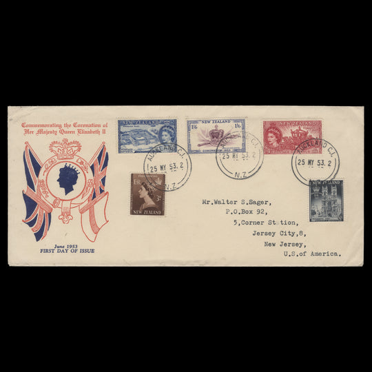 New Zealand 1953 Coronation first day cover, AUCKLAND CI