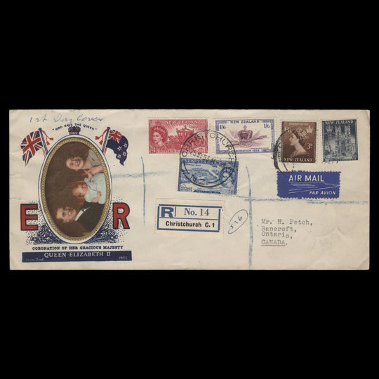 New Zealand 1953 Coronation first day cover, CHRISTCHURCH