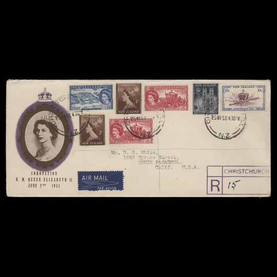 New Zealand 1953 Coronation first day cover, CHRISTCHURCH