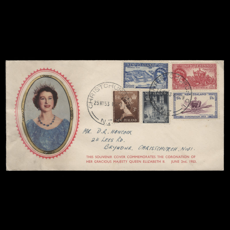 New Zealand 1953 Coronation first day cover, CHRISTCHURCH