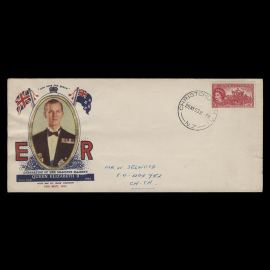 New Zealand 1953 Coronation first day cover, CHRISTCHURCH CI