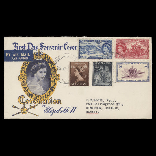 New Zealand 1953 Coronation first day cover, MANNERS STREET