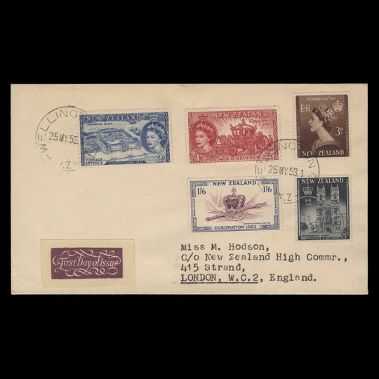 New Zealand 1953 Coronation first day cover, WELLINGTON
