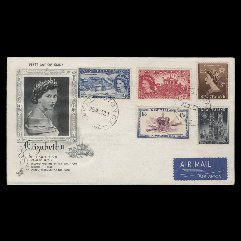 New Zealand 1953 Coronation first day cover, WELLINGTON CI