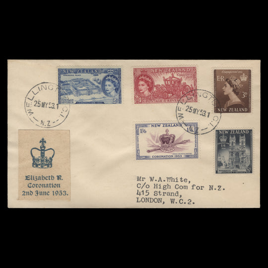 New Zealand 1953 Coronation first day cover, WELLINGTON CI